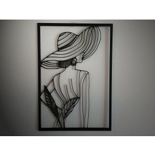 MisterionStudio Siyahlı Kadın Duvar Dekorasyonu 24,5cm