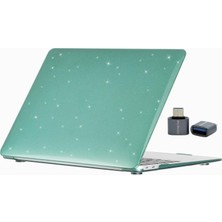 Hype Store MacBook Air 13 Inç M1 Kılıf, Simli Kristal Parlak Şeffaf Kapak, A2337 A2179 A1932 ile Uyumlu Touch I