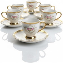 Paçi Home Fleur Yaldızlı 6 Kişilik Fincan Takımı P/POR-102092