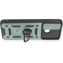 Olinea Newface Redmi 12C Kılıf Pars Lens Yüzüklü Silikon - Yeşil