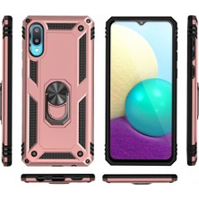 Epilons Newface Galaxy A02 Kılıf Sofya Yüzüklü Silikon Kapak -