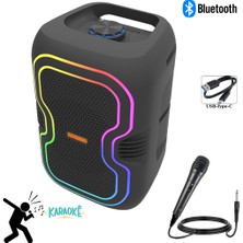 Vorex Platon PL-4340 / 8 Inç Bluetooth Hoparlör 25W Rgb USB Flash Müzik Mikrofonlu Karaoke