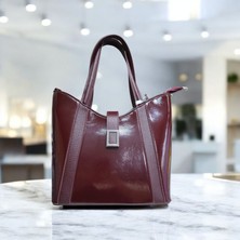 Valentina Victoria Büyük Boy Hakiki Rugan Deri Kadın Omuz Çanta