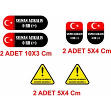Sticker Dizayn Kişiye Özel Kan Grubu Sticker Seti - Araba Oto Motosiklet Karavan Cam Sticker -00320
