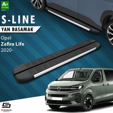 Universal S-Dizayn Opel Zafira Life Uzun Şase S-Line Aluminyum Yan Basamak 243 cm 2020 Üzeri A+ Kalite