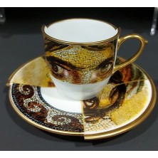 Konyax Zeugma Porselen 6 Kişilik 12 Parça Türk Kahve Takımı