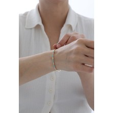 Yavuz Kuyumculuk 14 Ayar Altın Mavi Mineli Taşlı Kelepçe