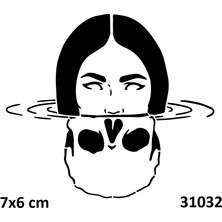 Airbrush Tattoo Kuru Kafa Kız Stencil Süsleme ve Boyama Kalıbı