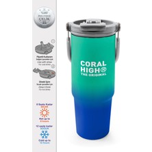 Coral High Yeşil Saks Renk Geçişli Pipetli ve Direkt Içim Çelik Termos 900 ml 38725