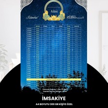 Navlu Store Ramazan Imsakiyesi - 300 gr - A4 Boyut Kişiye Özel Isimli & Logolu 10 Adet Gökyüzü