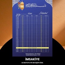 Navlu Store Ramazan Imsakiyesi - 170 gr - A4 Boyut Kişiye Özel Isimli & Logolu 100 Adet Mat Mavi