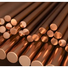 Deep Makina Bakır Çubuk, Yuvarlak Mil, Dolu, Çap Malzeme, Cu-A1 / Cu-Etp - Φ 3 x 250 mm