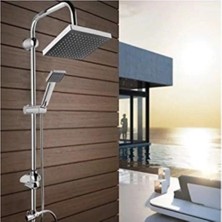 Kaia Life Epilons Robot Tepe Duş Sistemi Yağmurlama Duş Seti Krom Siyah Kare