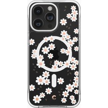 Hype Store Ciel By Cyrıll iPhone 15 Pro Max ile Uyumlu Kılıf Cecile Mag Magsafe Özellikli White Daisy - ACS0662