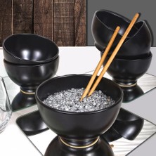 Hype Store Mat Siyah Rodos Çorba Kasesi 14 cm 6 Adet