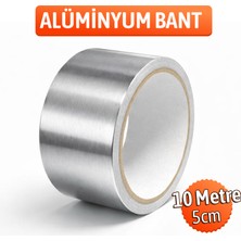 Badem10 (1 Adet) Alüminyum Bant 5 cm 10 Metre Metalik Yapışkanlı Izolasyon Bandı Isıya Dayanıklı Bant