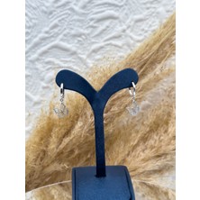 Livora Jewelry 925 Ayar Gümüş Halka Kilitli Zirkon Taşlı Kelebek Sallantılı Küpe