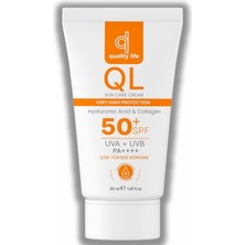 Hype Store Quality Life Ql Yüz Güneş Kremi 50+ Spf Hyaluronik Asit ve Collagen 50 ml Uva + Uvb Çok Yüksek Korum