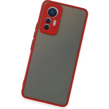 Olinea Newface Mi 12 Lite Kılıf Montreal Silikon Kapak - Kırmızı