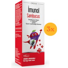 Ocean Imunol Sambucus Şurup 150 ml - 3 Adet (450 Ml) - Dezenfektan Hediyeli (%72 Alkol)