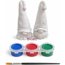 Ehobici Taş Boyama Seti Kız Erkek Cüce 3 Renk Akrilik Boya 5ml + Fırça
