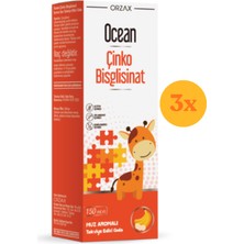 Ocean Çinko Bisglisinat - Muz Aromalı 150 ml - 3 Adet (450 Ml) - Dezenfektan Hediyeli (%72 Alkol)