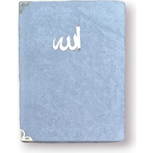 Medrese Kitabevi Çanta Boy Kadife Kapaklı Yasin Kitabı Süngerli 128 Sayfa Bebe Mavi Renk