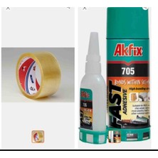Akfix 705 Hızlı Yapıştırıcı + 3 Adet Vege 45×40 Koli Bandı  Set – Güçlü Yapışma Paketleme & Tamir SetiBAND+YAPIŞTIRICIKoli bandı Akfix band çeşitleri çok kaliteli denemeyi tavsiye ederim