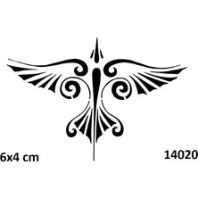 Airbrush Tattoo El Üstü Kanat Yapışkanlı Stencil Süsleme ve Boyama Kalıbı