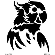 Airbrush Tattoo Papağan Yapışkanlı Stencil Süsleme ve Boyama Kalıbı