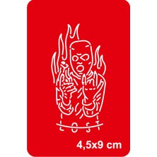 Airbrush Tattoo Kayıp Savaşçı Yapışkanlı Stencil Süsleme ve Boyama Kalıbı