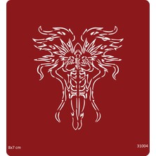 Airbrush Tattoo Kılıçlı Savaşçı Yapışkanlı Stencil Süsleme ve Boyama Kalıbı