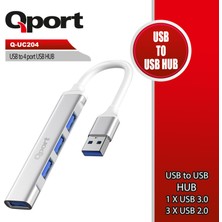 Binbir Göz Bilgisayar Qport Q-UC204 4 Port USB 3.0 Metal USB Çoklayıcı