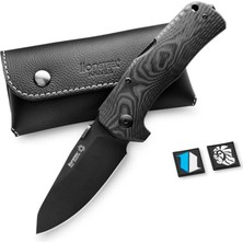 Lionsteel Tm1 Special Edition - Bladehq - Black Camo Carbon Fiber - Black Blade Deri Kılıflı Çakı