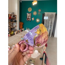 Arken Seramik El Yapımı Yıldızlı Seramik Fincan