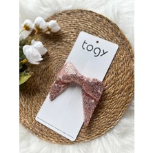 Aysskids Rose Gold Pullu Payetli Fiyonk Kız Çocuk Bebek Toka