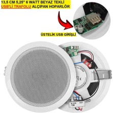 Hat Trafolu Alçıpan/asma Tavan Tipi Hoparlör  (13.5 Cm) 6W Rms - Mp3 USB Uyumlu