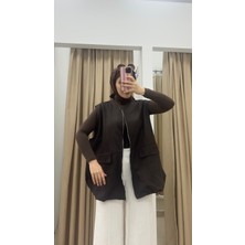 By Esma Eser Zra Premium Astarlı Yelek Acı Kahve