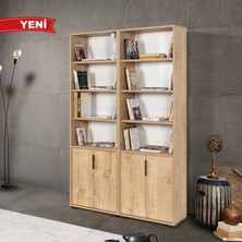 EVMO Home 8202 Evm Kitaplık , 4 Kapaklı , 12 Bölmeli , 10 Raflı , Safir