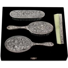 Fumeyabi Gümüş Ayna Tarak Fırça Takımı - 4 Parça