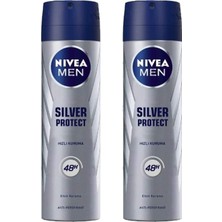 ModaSize 2 Adet Men Silver Protect Erkek Deodorant Sprey 150 ml