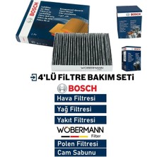 Wöbermann+Bosch Citroen C-Elysee 1.5 Bluehdi Filtre Bakım Seti 2018-2024 4kp Hava+Yağ+Yakıt+Karbonlu