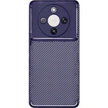 Gpack Honor Magic 8 Lite 5g Uyumlu Kılıf Negro Karbon Görünümlü Silikon Lacivert