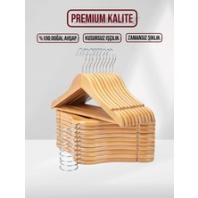 SDF Askı Naturel Ahşap Bebek Elbise Pantolon Askısı 10 Adet