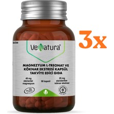 venatura magnezyum l-treonat ve köknar ekstresi 90 kapsül - 3 adet (toplam 270 kapsül) - dezenfektan hediyeli (%72 alkol)