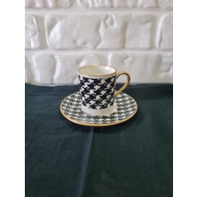 Konyax Kaz Ayağı Porselen 6 Kişilik 12 Parça Türk Kahve Takımı