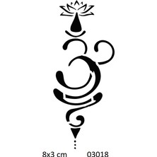 Airbrush Tattoo Om Sembolü Yapışkanlı Stencil Süsleme ve Boyama Kalıbı