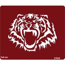 Airbrush Tattoo Kükreyen Kaplan Yapışkanlı Stencil Süsleme ve Boyama Kalıbı Kına Kalıbı