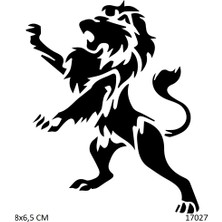 Airbrush Tattoo Yırtıcı Aslan Yapışkanlı Stencil Süsleme ve Boyama Kalıbı