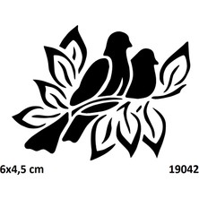 Airbrush Tattoo Çifte Kumrular Yapışkanlı Stencil Süsleme ve Boyama Kalıbı